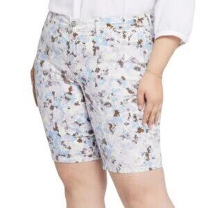 NWOT NYDJ Women's Plus 22W Briella LIFTXTUCK Technology White Blue Floral Print